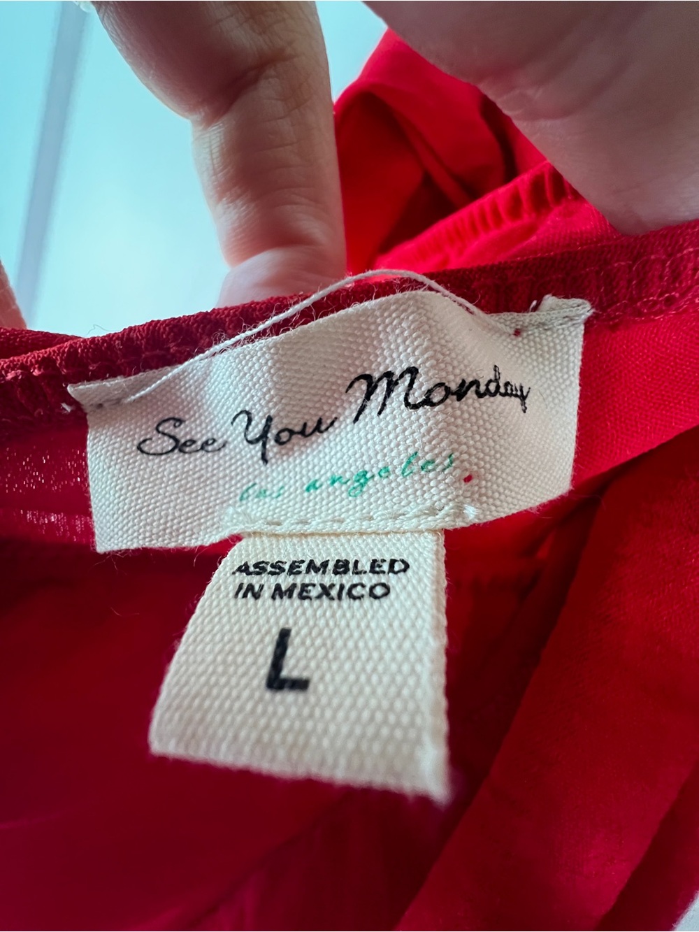 “See you Monday LA” Red Strapless Sun Dress - Picture 3 of 4